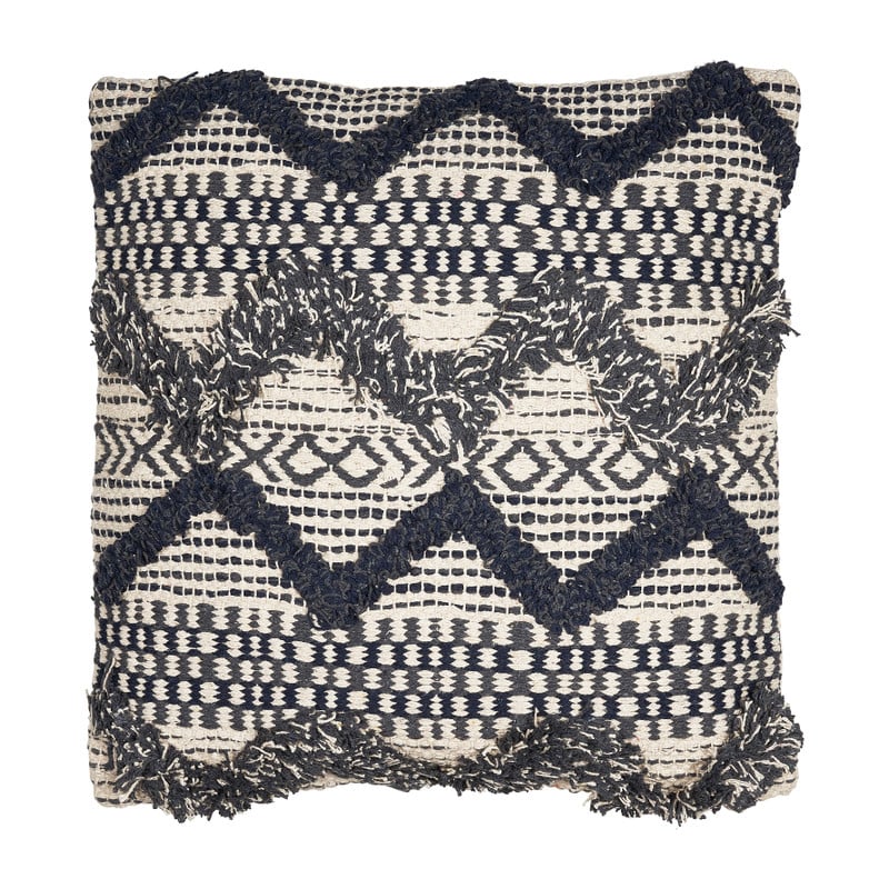 Sierkussen zigzag dessin - blauw- 45x45 cm 