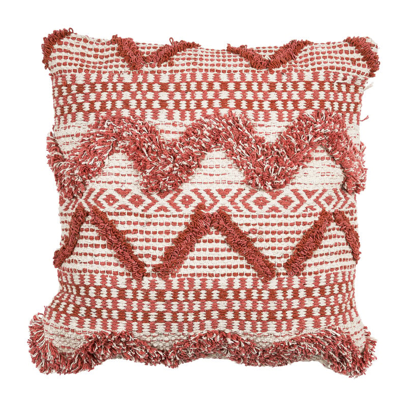 Sierkussen zigzag dessin - rood - 45x45 cm 