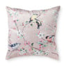 Velvet sierkussen vogel - roze - 45x45 cm