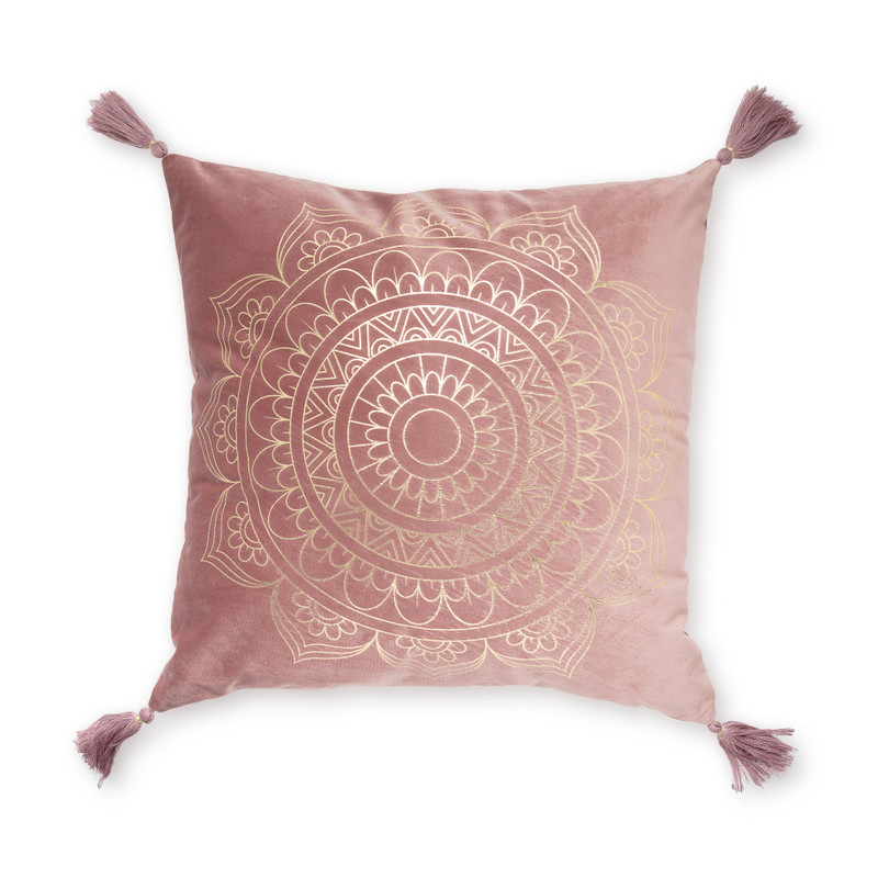 Sierkussen mandala - donkerroze - 45x45 cm 