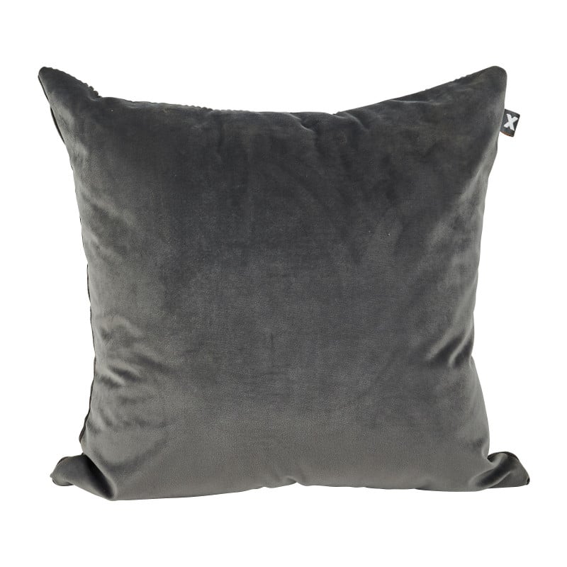 Sierkussen ribbel velours - grijs - 45x45cm
