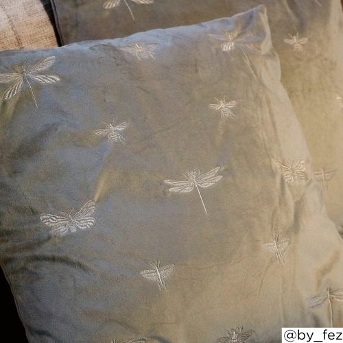 Sierkussen libelle - beige - 45x45 cm