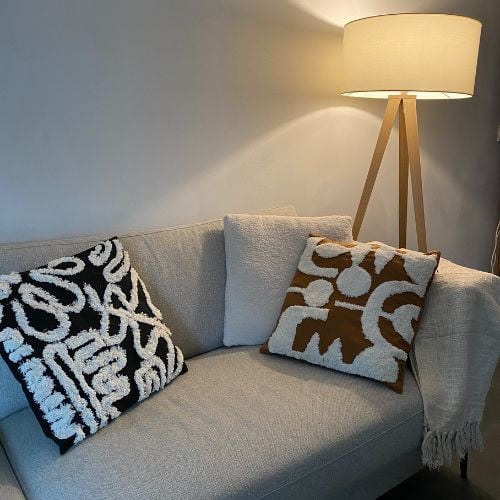 Sierkussen teddy - beige - 45x45 cm 