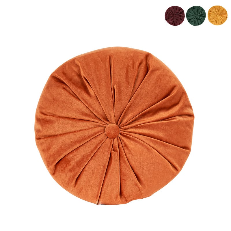 Sierkussen velvet rond - 28x28x4 cm - diverse varianten