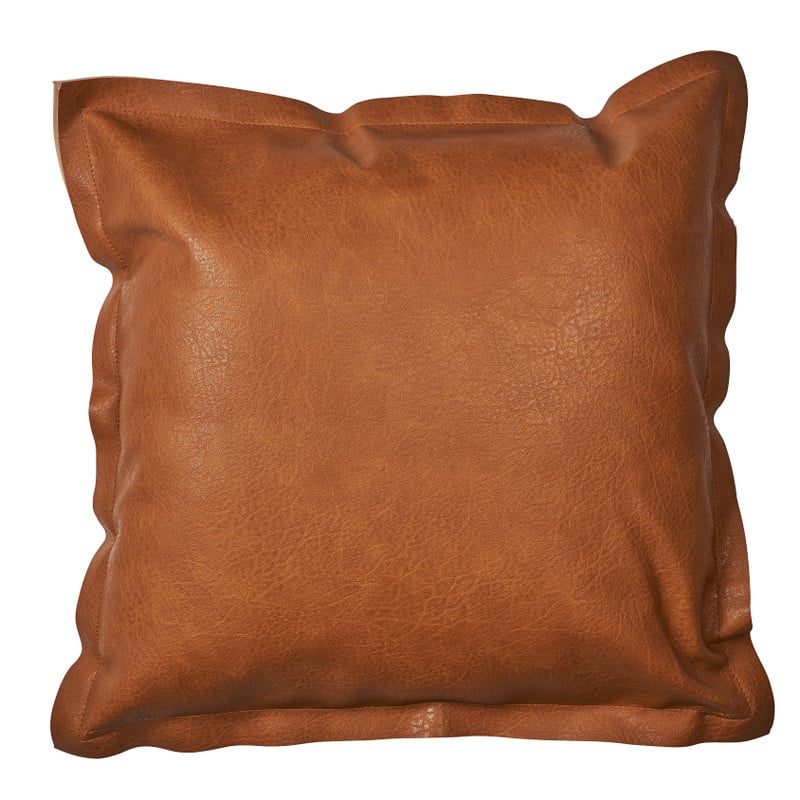 Sierkussen PU leer - cognac - 45x45 cm 
