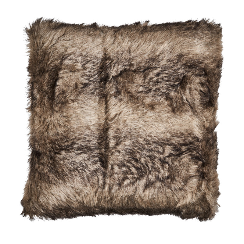 Sierkussen vacht - bruin - 45x45 cm