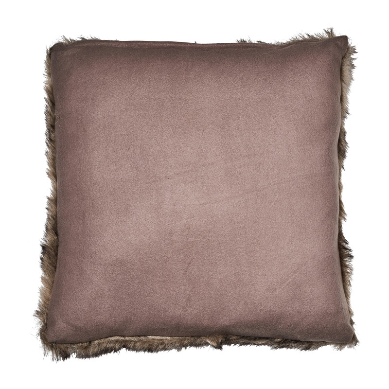 Sierkussen vacht - bruin - 45x45 cm