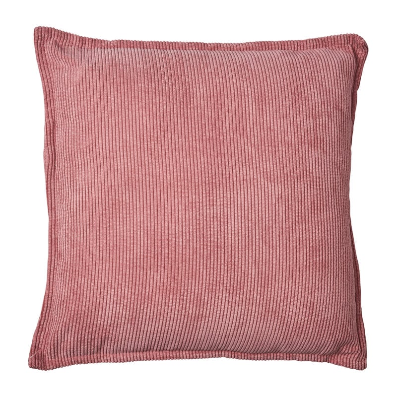 Sierkussen rib met bies - roze - 45x45 cm