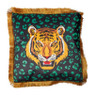 Sierkussen velvet tijger - groen - 45x45 cm