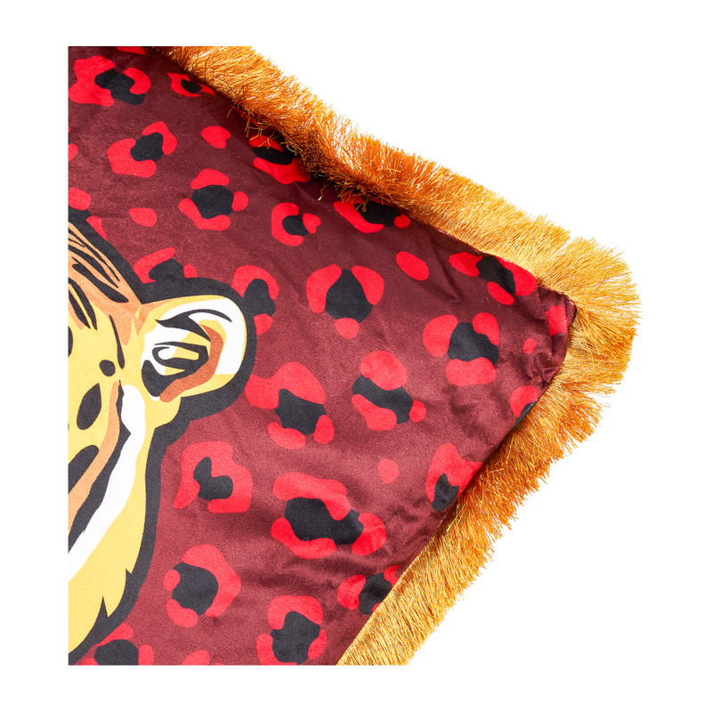 Sierkussen velvet tijger - rood - 45x45 cm