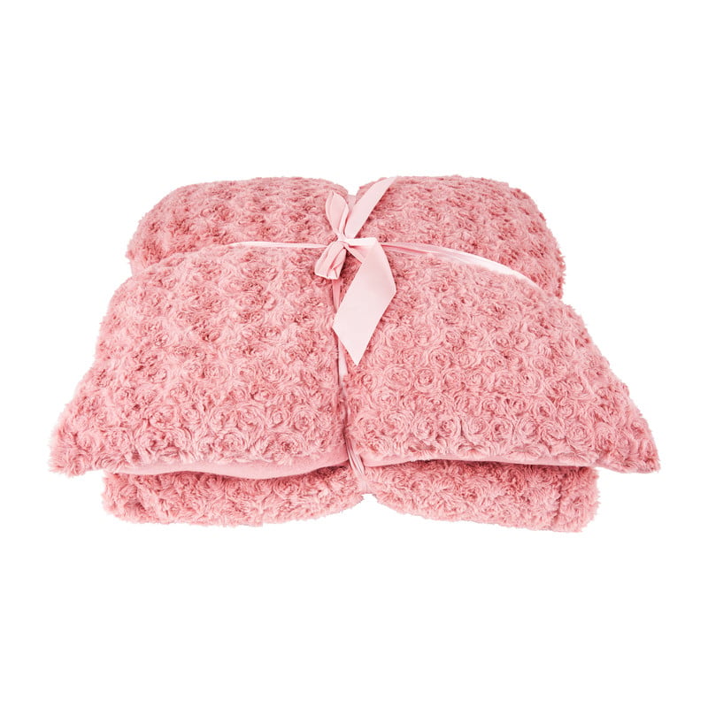 Sierkussen en plaid set - roze