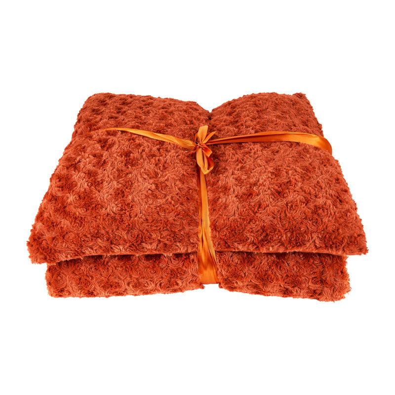 Sierkussen en plaid set - terracotta