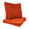 Sierkussen en plaid set - terracotta