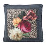 Sierkussen velvet - luipaard/ bloemen - 45x45 cm 