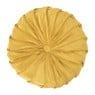 Sierkussen gevlochten rond - geel - ⌀30 cm