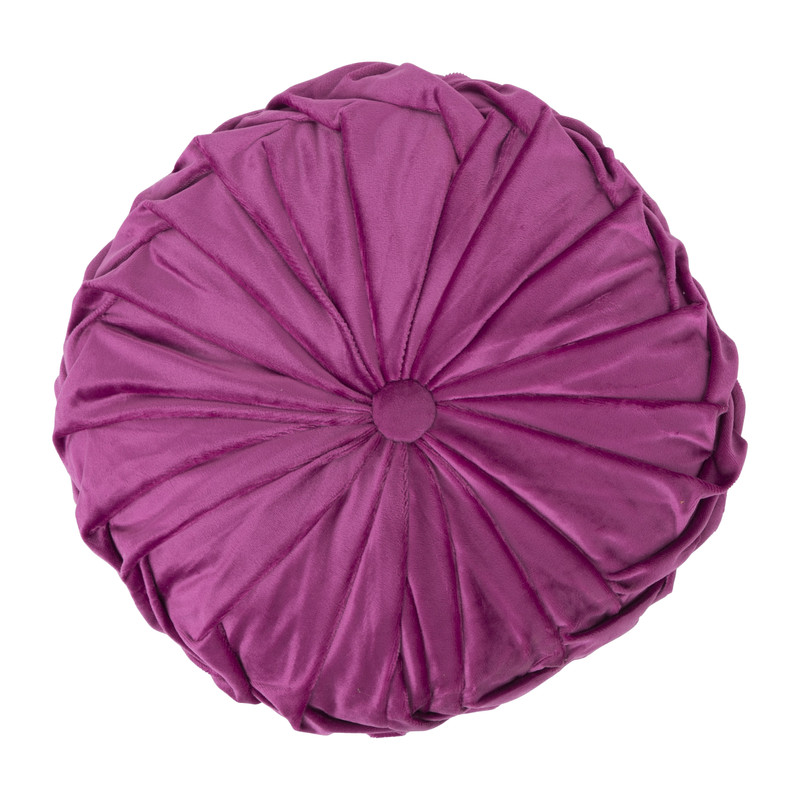 Sierkussen gevlochten rond - roze - ⌀30 cm