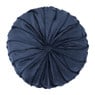 Sierkussen gevlochten rond - donkerblauw - ⌀30 cm