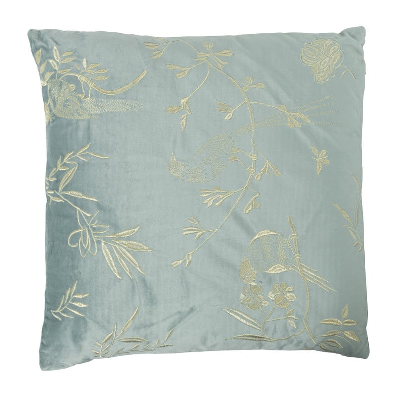 Sierkussen velvet - goud/blauw - 45x45 cm