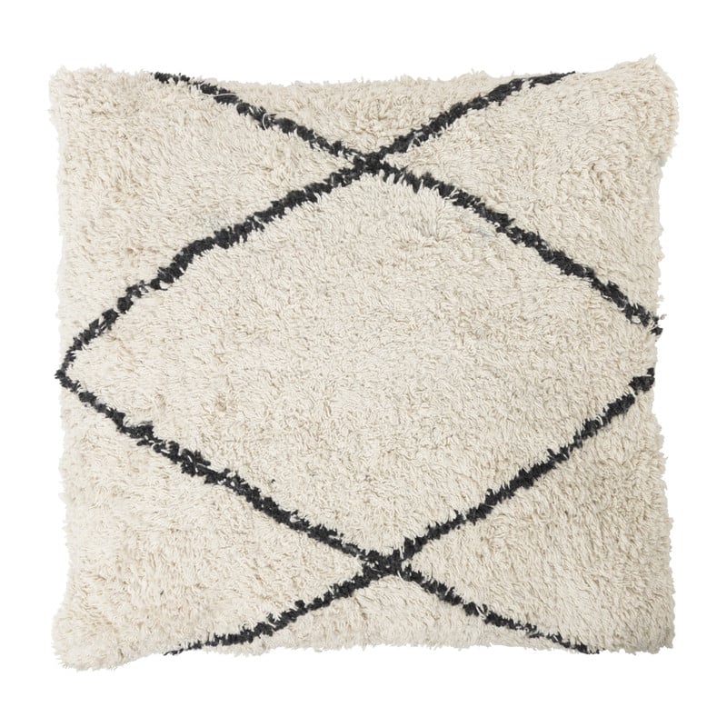 Sierkussen berber - naturel/zwart - 45x45 cm