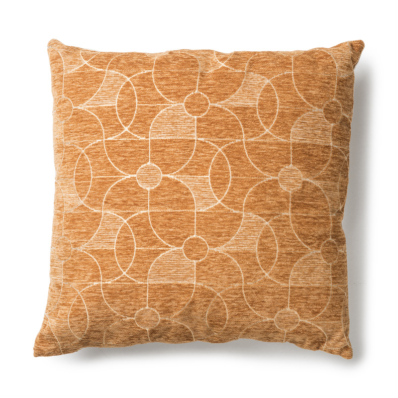 Sierkussen chenille art deco - okergeel - 45x45 cm