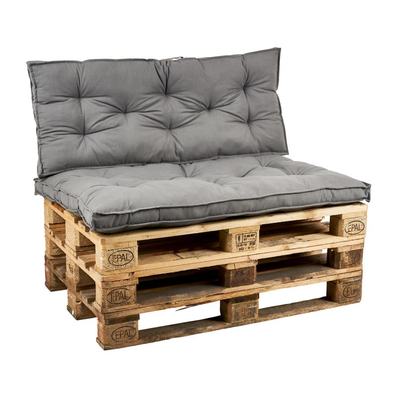 Palletkussens 120x80 cm - grijs - set van 2
