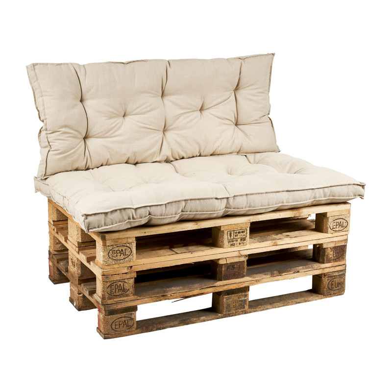 Palletkussens 120x80 cm - naturel - set van 2