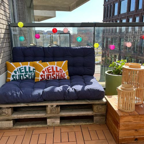 Palletkussens 120x80 cm - donkerblauw - set van 2