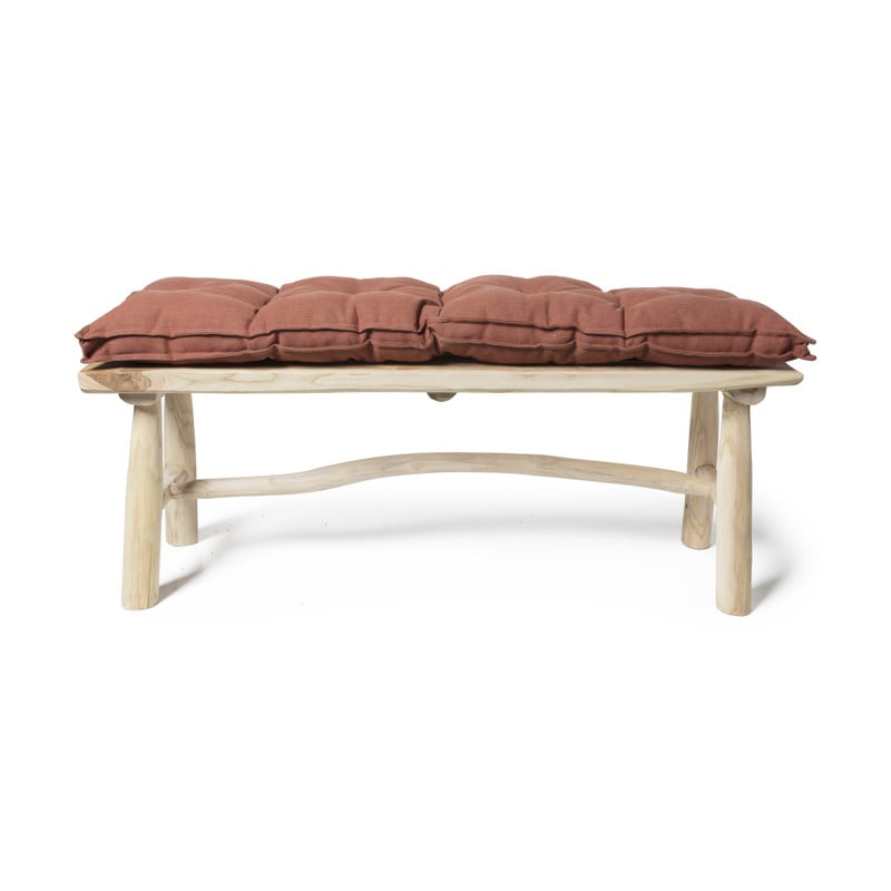 Kussen bankje teak - terra - 35x120 cm
