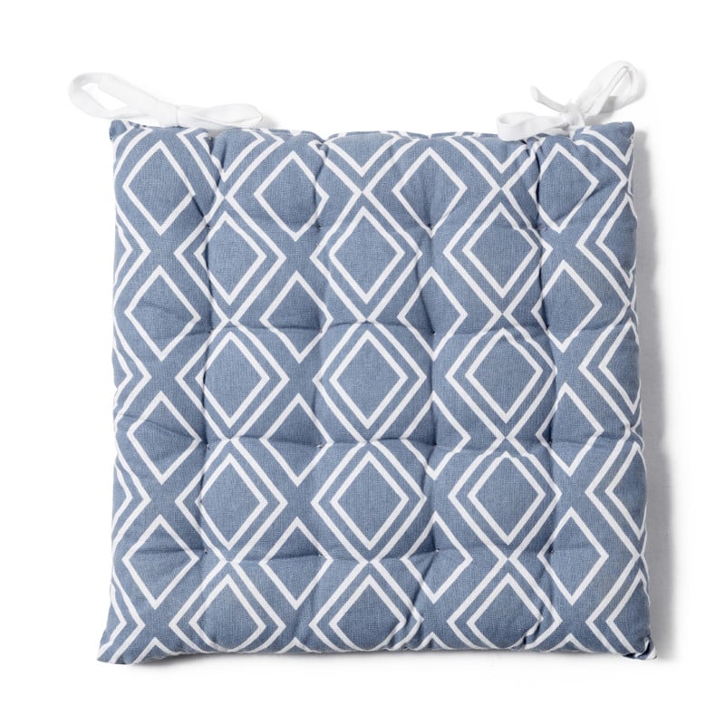 Zitkussen diamant - blauw - 40x40 cm 