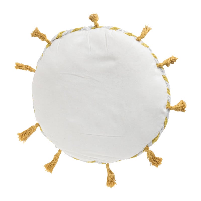Kussen rond tassels - terra - ø40 cm