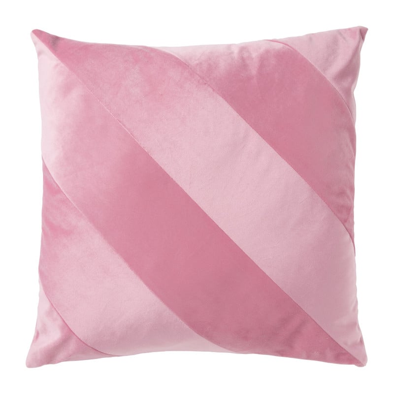 Kussenhoes streep - roze - 43x43 cm