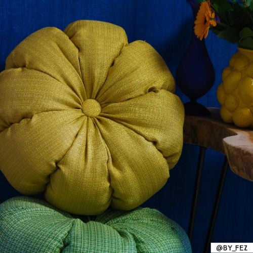 Kussen knoop rond - geel - ø42 cm