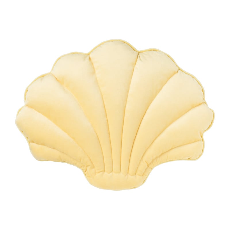 Kussen schelp - geel - 45x32 cm