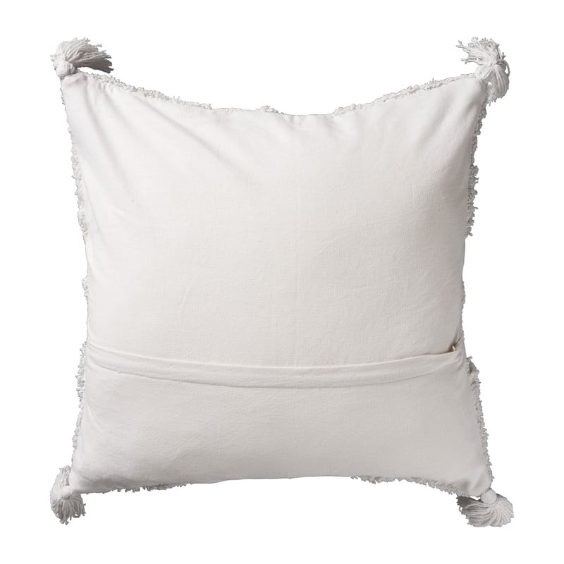 Sierkussen diamant franjes - wit - 45x45 cm 
