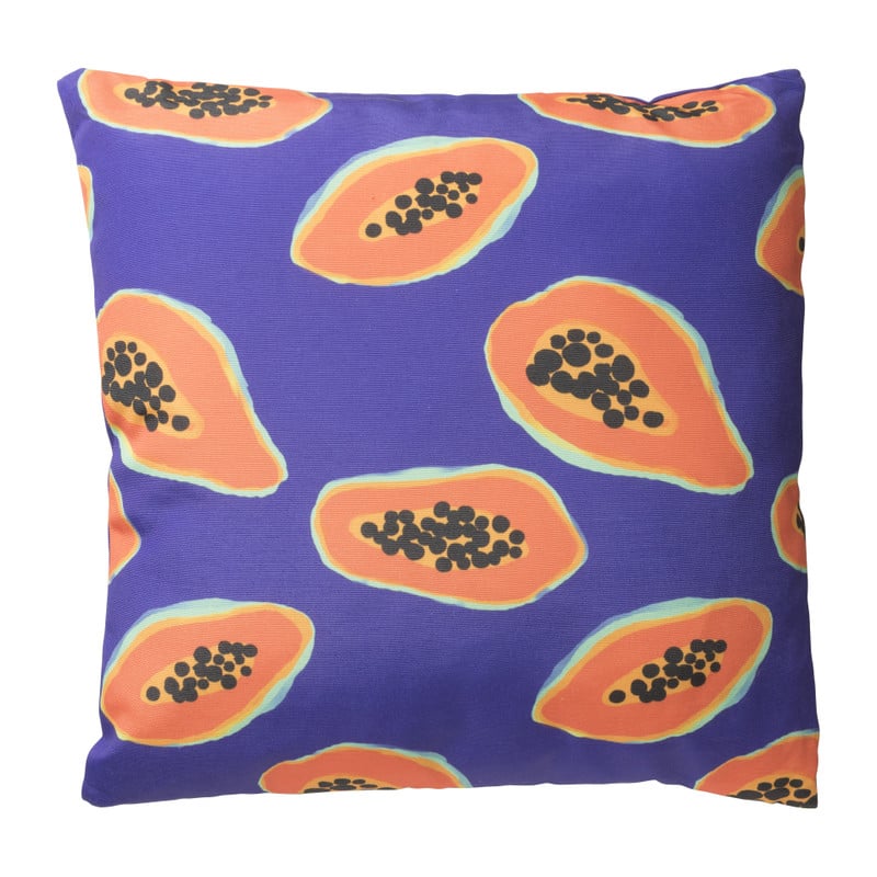 Sierkussen papaya - blauw - 45x45 cm 