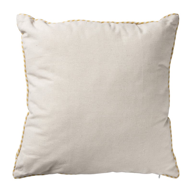 Sierkussen met sprepen - wit/geel - 45x45 cm 