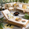 Sierkussen met sprepen - wit/geel - 45x45 cm 