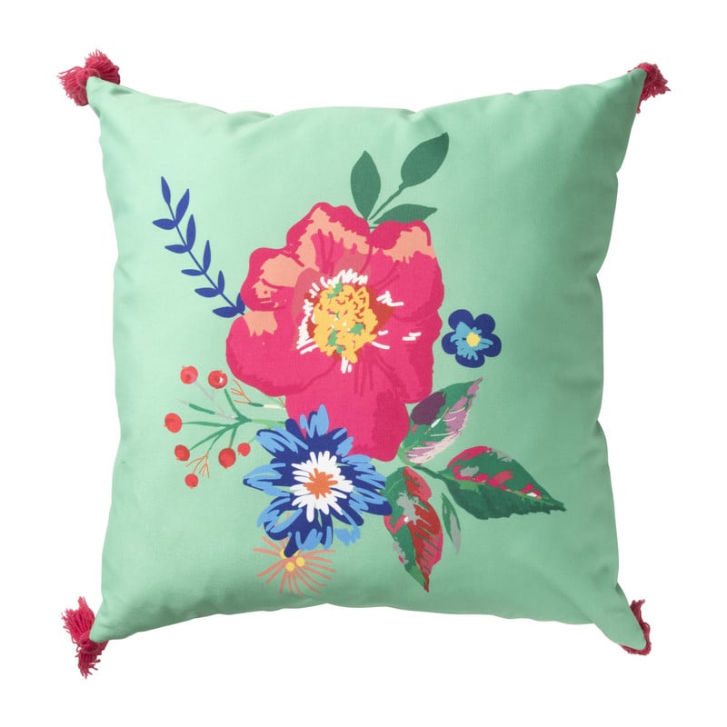Sierkussen bloemen - groen - 45x45 cm