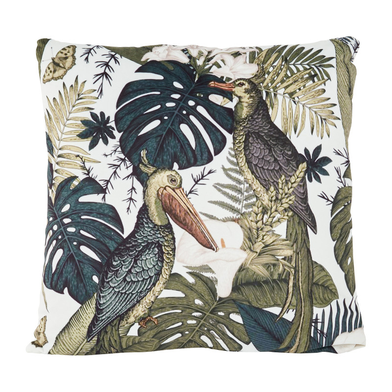 Sierkussen fluweel - vogels - 45x45 cm