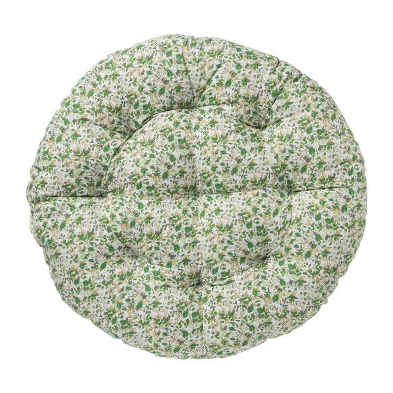 Kussen bloemen rond - groen - ø36x36 cm