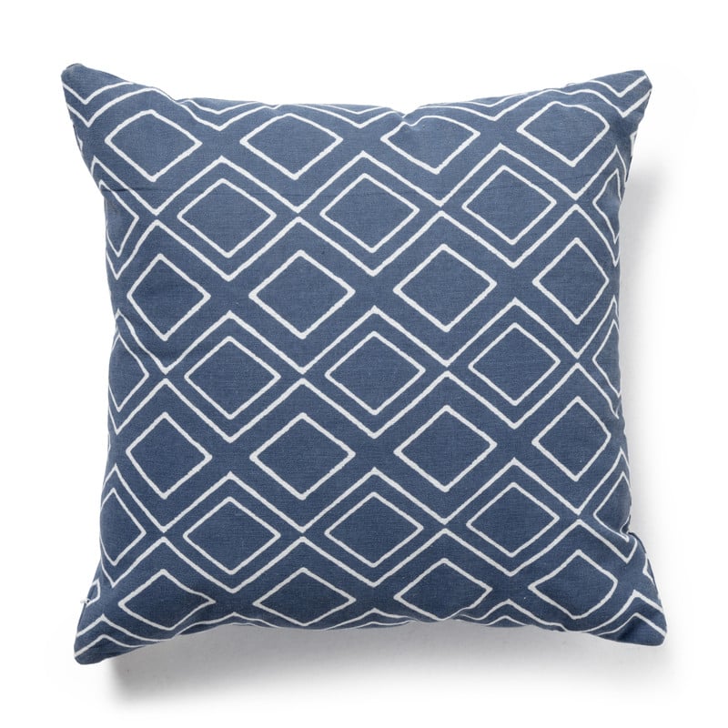 Sierkussen diamant - blauw - 45x45 cm