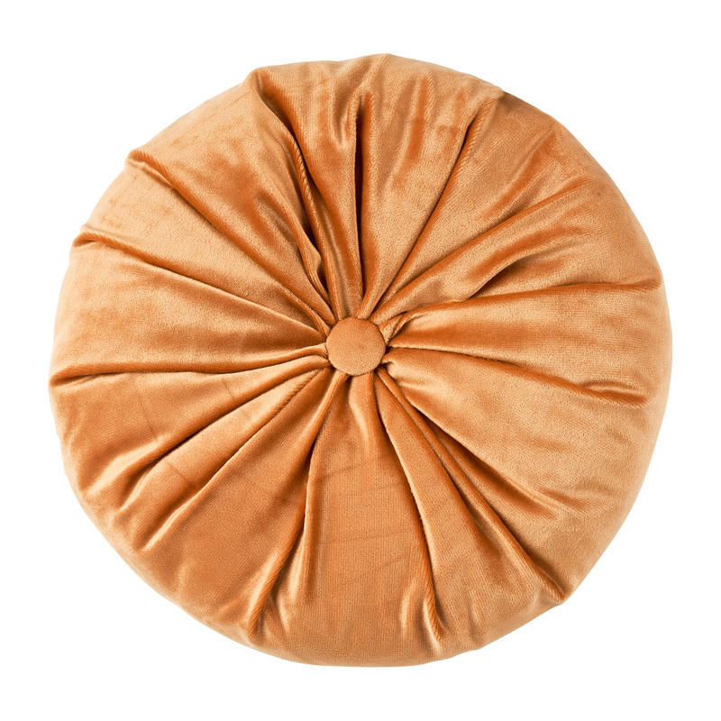 Sierkussen velvet - okergeel - ?28 cm