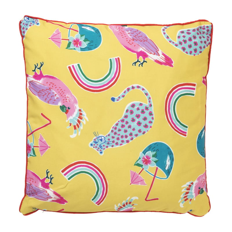 Sierkussen funky print - Geel - 45x45 cm