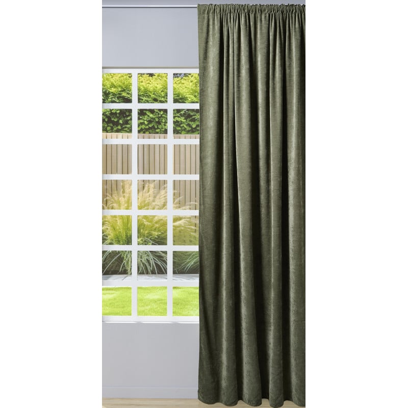 Gordijn chenille - groen - 140x260 cm