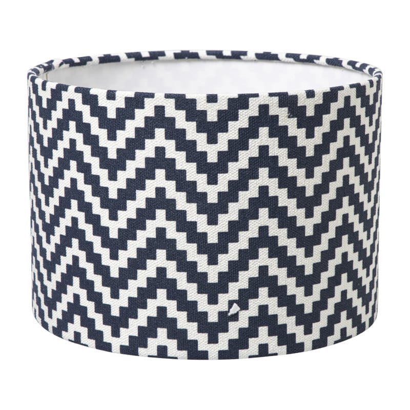 Lampenkap zigzag groot - zwart/wit - ø24.5x17.5 cm