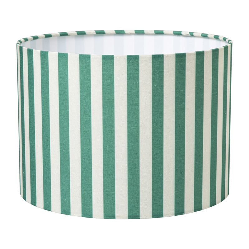 Lampenkap streep - groen/wit - ø24.5x17.5 cm