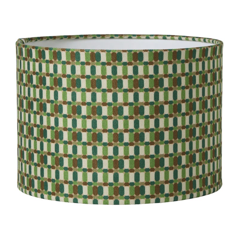 Lampenkap retro groot - groen/blauw - ø24x17 cm