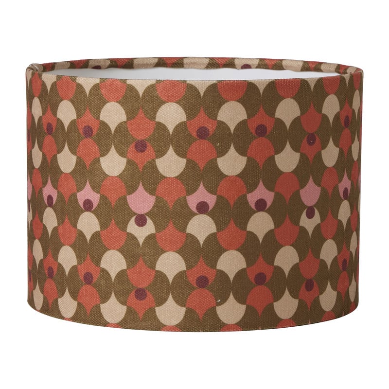 Lampenkap retro groot - bruin/roze - ø24x17 cm