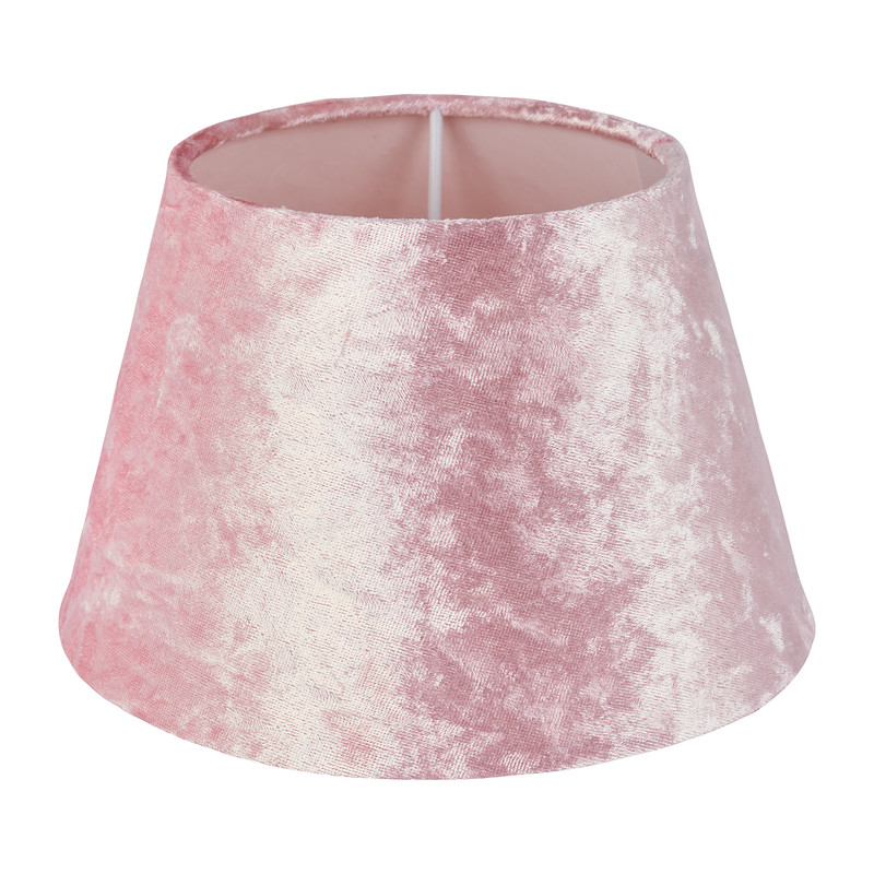 Lampenkap velvet - lichtroze - ⌀12 cm 