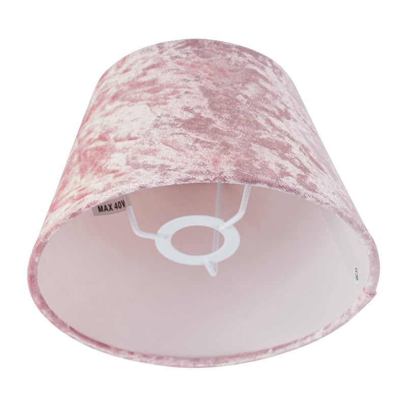 Lampenkap velvet - lichtroze - ⌀12 cm 